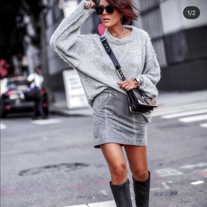 Blank NYC grey suede mini skirt